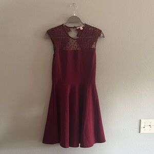 Miami Deep Burgundy Lace Dress